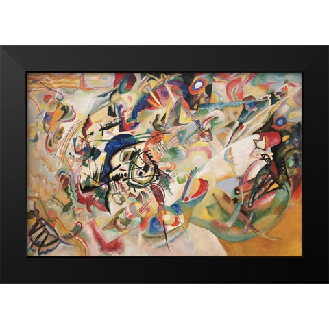 Composition VII, 1913 Black Modern Wood Framed Art Print by Kandinsky, Wassily