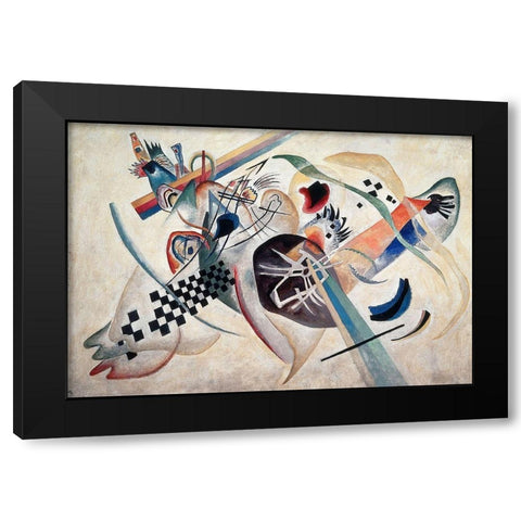 Composition 224 (On White), 1920 Black Modern Wood Framed Art Print by Kandinsky, Wassily