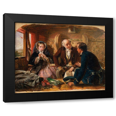 First Class - The Meeting, 1855 Black Modern Wood Framed Art Print with Double Matting by Solomom, Abraham