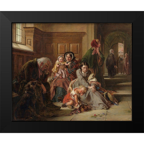 Waiting for the Verdict Black Modern Wood Framed Art Print by Abraham, Solomon,