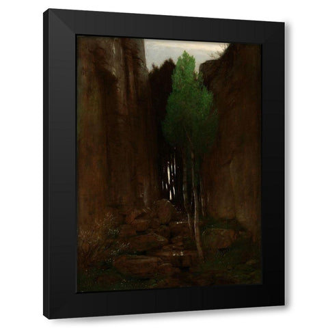 Quell in einer Felsschlucht (Spring in a Narrow Gorge) Black Modern Wood Framed Art Print by Boulin, Arnold