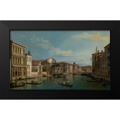 The Grand Canal in Venice from Palazzo Flangini to Campo San Marcuola Black Modern Wood Framed Art Print by Canal, Giovanni Antonio