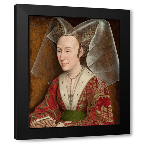 Portrait of Isabella of Portugal Black Modern Wood Framed Art Print by van der Weyden, Rogier