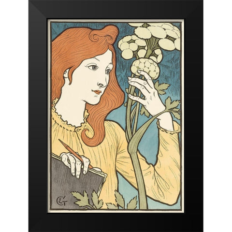 Salon des Cent Black Modern Wood Framed Art Print by Grasset, Eugene Samuel