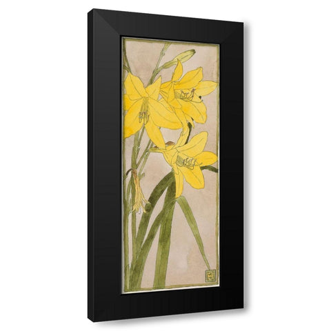 Yellow Daylily Black Modern Wood Framed Art Print by Overbeck, Hannah Borger