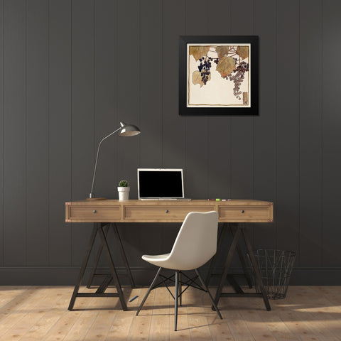 Frost Grape Black Modern Wood Framed Art Print by Overbeck, Hannah Borger