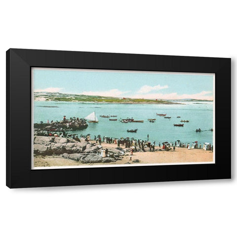 Water Sports At Annisquam, Glouchester, Mass., 1898 Black Modern Wood Framed Art Print with Double Matting by Detroit Publishing Co.