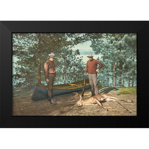 Hunting, Adirondacks, N.Y., 1898 Black Modern Wood Framed Art Print by Detroit Publishing Co.