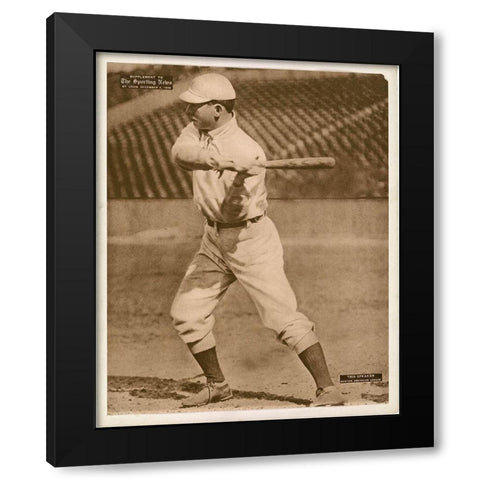Tris Speaker, Boston American League, 1880 Black Modern Wood Framed Art Print by Leopold Morse Goulston Baseball Collection