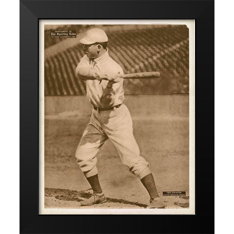 Tris Speaker, Boston American League, 1880 Black Modern Wood Framed Art Print by Leopold Morse Goulston Baseball Collection