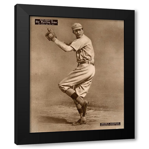Grover C. Alexander, Philadelphia National League, 1880 Black Modern Wood Framed Art Print by Leopold Morse Goulston Baseball Collection