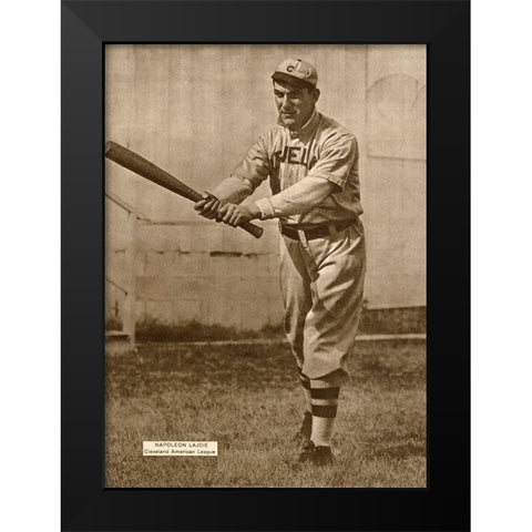 Napoleon Lajoie, Cleveland American League, 1880 Black Modern Wood Framed Art Print by Leopold Morse Goulston Baseball Collection