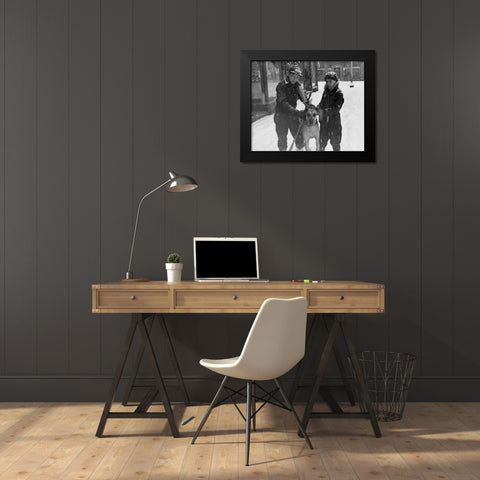 Winter Sports - Hanover, New Hampshire,  1936 Black Modern Wood Framed Art Print by Rothstein, Arthur