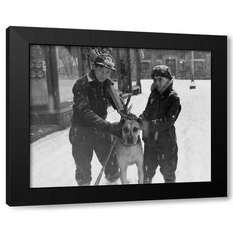 Winter Sports - Hanover, New Hampshire,  1936 Black Modern Wood Framed Art Print with Double Matting by Rothstein, Arthur