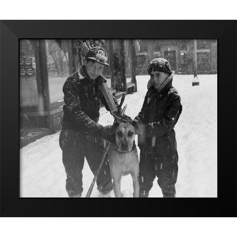 Winter Sports - Hanover, New Hampshire,  1936 Black Modern Wood Framed Art Print by Rothstein, Arthur