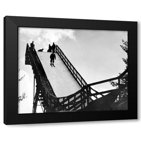 Ski Jump. Hanover, New Hampshire, 1936 Black Modern Wood Framed Art Print with Double Matting by Rothstein, Arthur
