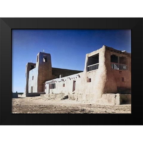 Church-Acoma Pueblo-New Mexico Color Black Modern Wood Framed Art Print by Adams, Ansel