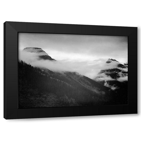 Veiled Mountains, Glacier National Park, Montana - National Parks and Monuments, 1941 Black Modern Wood Framed Art Print by Adams, Ansel