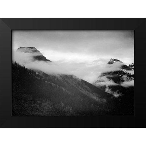 Veiled Mountains, Glacier National Park, Montana - National Parks and Monuments, 1941 Black Modern Wood Framed Art Print by Adams, Ansel