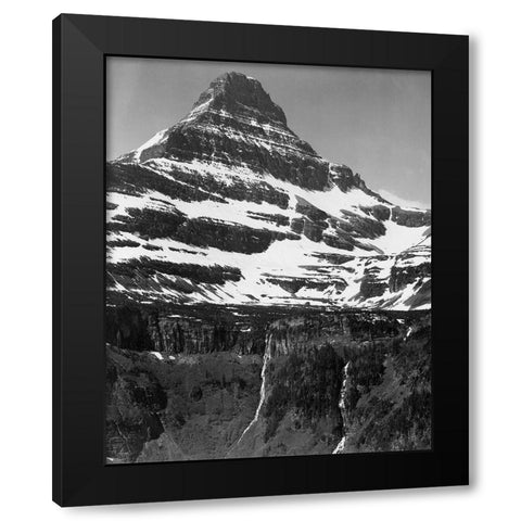 Snow Covered Mountain Glacier National Park, Montana - National Parks and Monuments, 1941 Black Modern Wood Framed Art Print by Adams, Ansel
