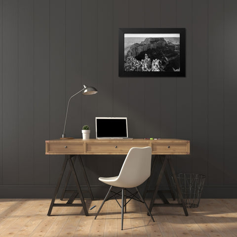 Close-in view of curred cliff, Grand Canyon National Park, Arizona, 1941 Black Modern Wood Framed Art Print by Adams, Ansel
