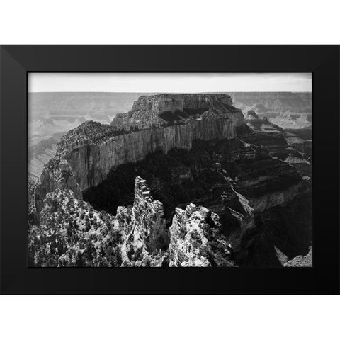 Close-in view of curred cliff, Grand Canyon National Park, Arizona, 1941 Black Modern Wood Framed Art Print by Adams, Ansel