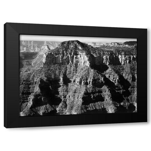 Close-in view taken from opposite of cliff formation, high horizon, Grand Canyon National Park, Ariz Black Modern Wood Framed Art Print with Double Matting by Adams, Ansel