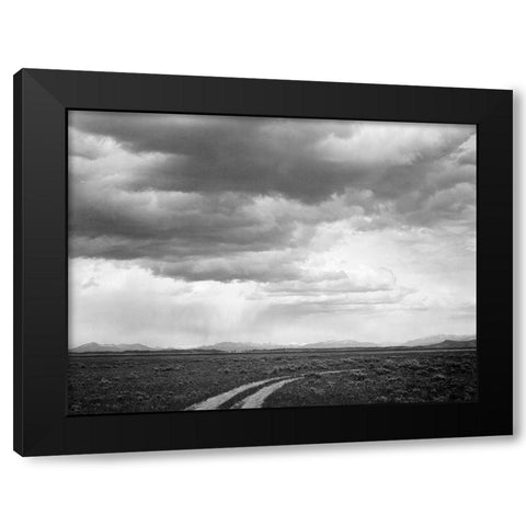 Roadway near Grand Teton National Park, Wyoming, 1941 Black Modern Wood Framed Art Print with Double Matting by Adams, Ansel
