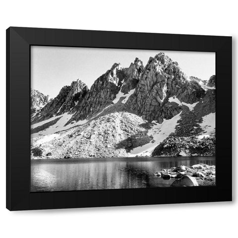 Kearsarge Pinnacles, Kings River Canyon,  proposed as a national park, California, 1936 Black Modern Wood Framed Art Print with Double Matting by Adams, Ansel