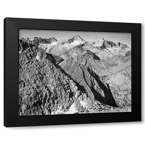 Mt. Brewer, Kings River Canyon,  proposed as a national park, California, 1936 Black Modern Wood Framed Art Print with Double Matting by Adams, Ansel