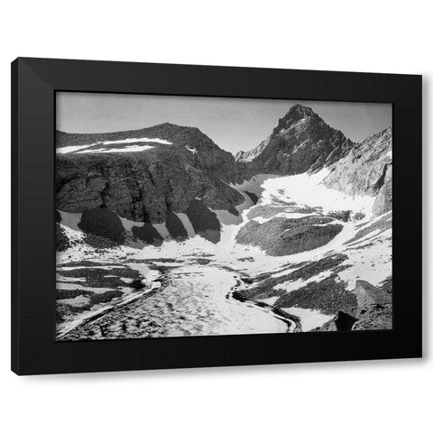 Junction Peak, Kings River Canyon,  proposed as a national park, California, 1936 Black Modern Wood Framed Art Print with Double Matting by Adams, Ansel