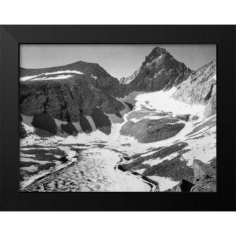Junction Peak, Kings River Canyon,  proposed as a national park, California, 1936 Black Modern Wood Framed Art Print by Adams, Ansel