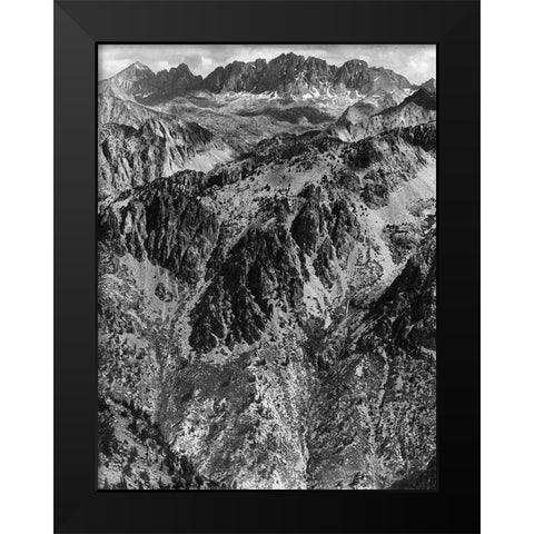 North Palisades from Windy Point, Kings River Canyon, proposed as a national park, California, 1936 Black Modern Wood Framed Art Print by Adams, Ansel