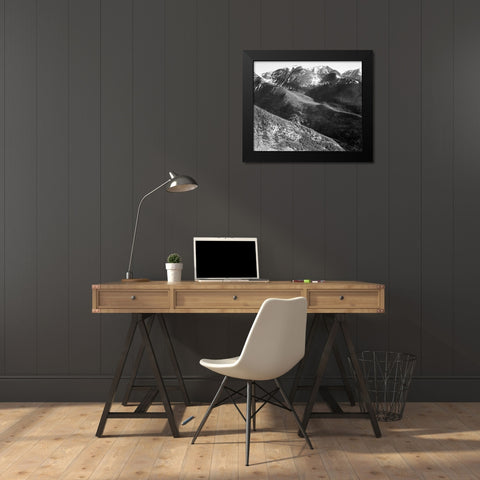 Hills and mountains, in Rocky Mountain National Park, Colorado,  ca. 1941-1942 Black Modern Wood Framed Art Print by Adams, Ansel