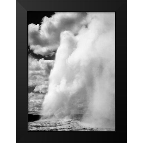 Old Faithful, Yellowstone National Park, Wyoming, ca. 1941-1942 Black Modern Wood Framed Art Print by Adams, Ansel