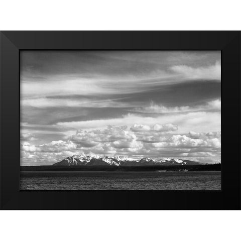 Yellowstone Lake, Mt. Sheridan, Yellowstone National Park, Wyoming, ca. 1941-1942 Black Modern Wood Framed Art Print by Adams, Ansel
