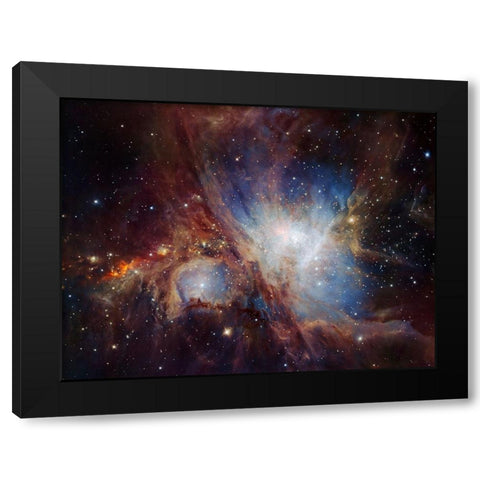 Deep infrared view of the Orion Nebula from HAWK-I Black Modern Wood Framed Art Print by ESO/H. Drass et al.