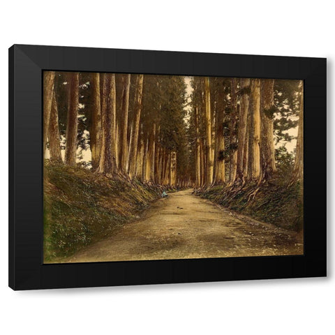 View of Imaichi Black Modern Wood Framed Art Print with Double Matting by Unknown 19th Century Japanese Photographer