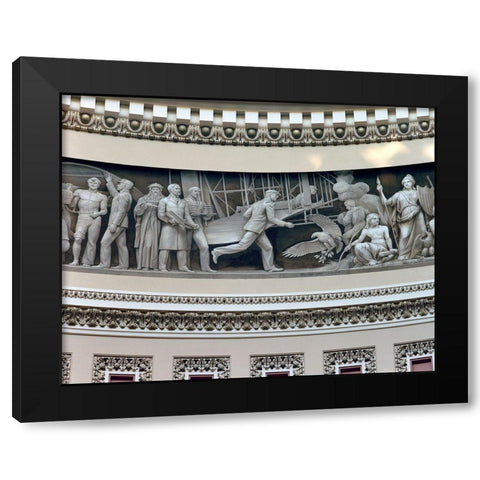 Wright Brothers frieze in U.S. Capitol dome, Washington, D.C. Black Modern Wood Framed Art Print by Highmith, Carol