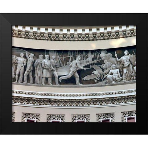 Wright Brothers frieze in U.S. Capitol dome, Washington, D.C. Black Modern Wood Framed Art Print by Highmith, Carol