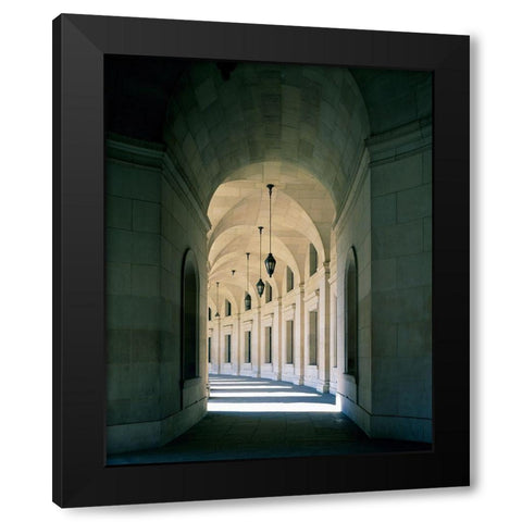 Arched architectural detail in the Federal Triangle located in Washington, D.C. Black Modern Wood Framed Art Print by Highmith, Carol