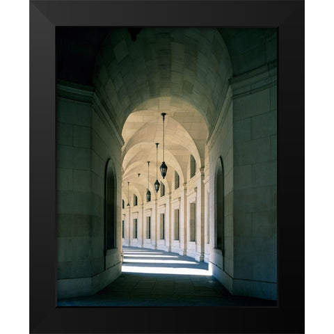 Arched architectural detail in the Federal Triangle located in Washington, D.C. Black Modern Wood Framed Art Print by Highmith, Carol