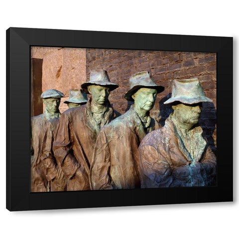 Breadline, F.D.R. Memorial, Washington, D.C. Black Modern Wood Framed Art Print with Double Matting by Highmith, Carol