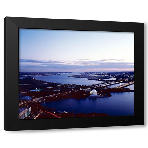 Jefferson Memorial taken from an open window in the Washington Monument, Washington, D.C. Black Modern Wood Framed Art Print with Double Matting by Highmith, Carol