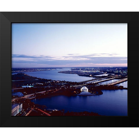 Jefferson Memorial taken from an open window in the Washington Monument, Washington, D.C. Black Modern Wood Framed Art Print by Highmith, Carol