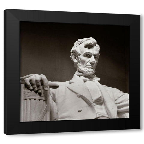 Lincoln Memorial statue by Daniel Chester French, Washington, D.C. Black Modern Wood Framed Art Print by Highmith, Carol