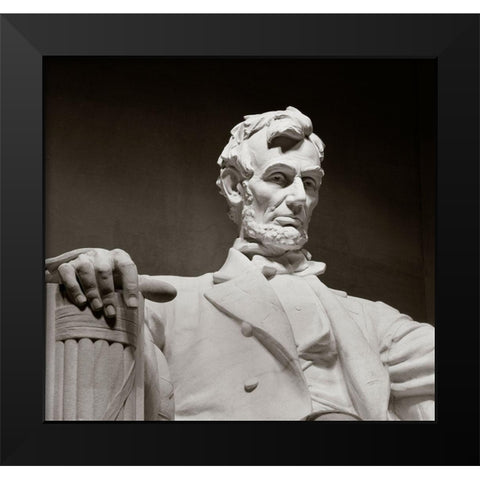 Lincoln Memorial statue by Daniel Chester French, Washington, D.C. Black Modern Wood Framed Art Print by Highmith, Carol