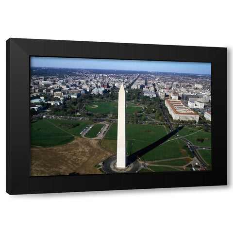 Aerial view of the Washington Monument, Washington, D.C. Black Modern Wood Framed Art Print by Highmith, Carol