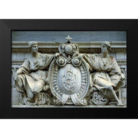 Architectural detail in Washington, D.C. Black Modern Wood Framed Art Print by Highmith, Carol