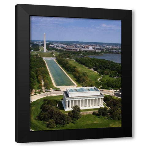 National Mall, Lincoln Memorial and Washington Monument, Washington D.C. Black Modern Wood Framed Art Print by Highmith, Carol